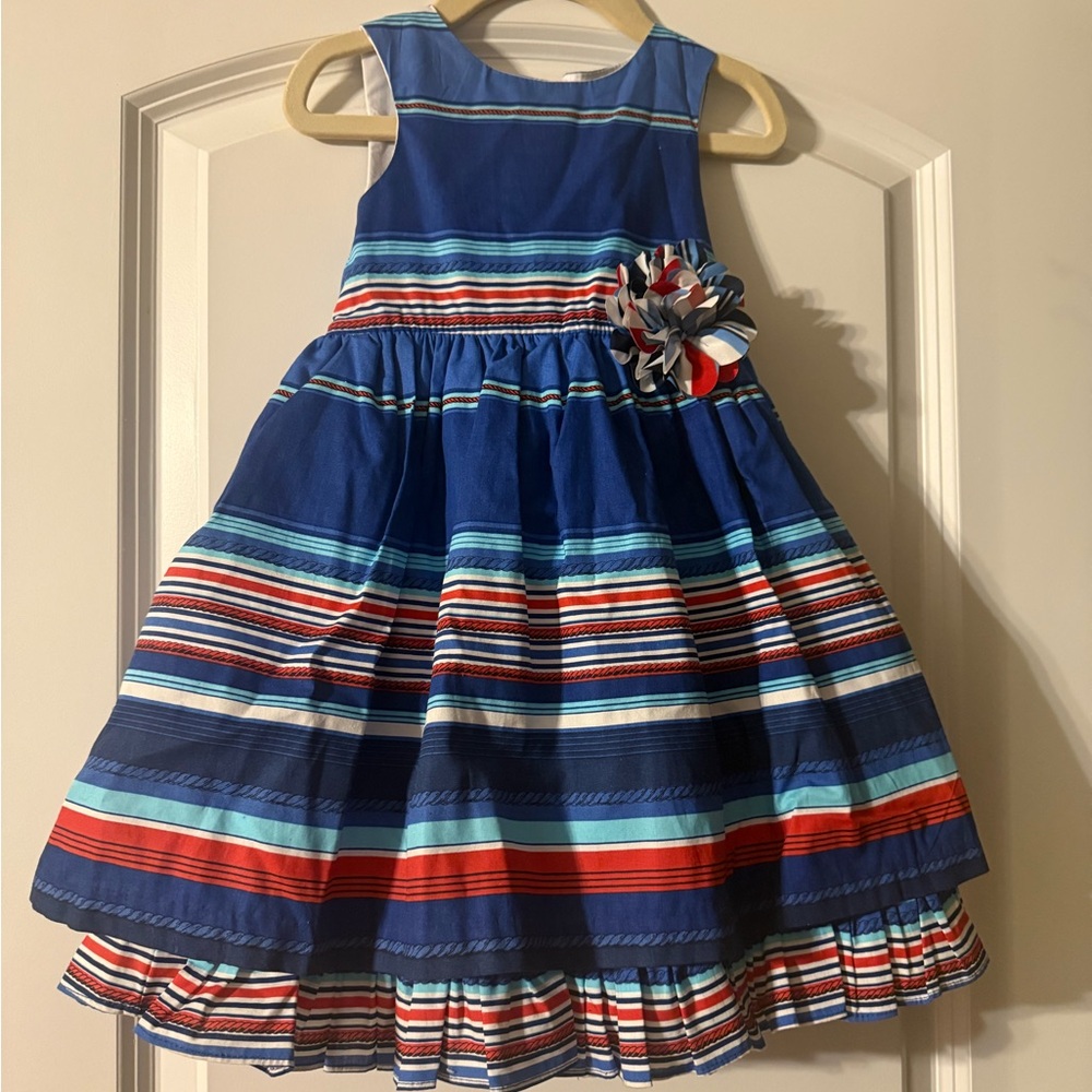 Pippa & Julie Blue and Red Striped Dress